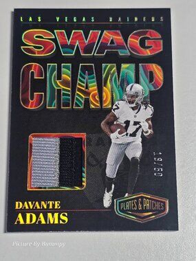 2023 Panini Plates & Patches Davante Adams Swag Champ Patch GOLD 18/50 Raiders